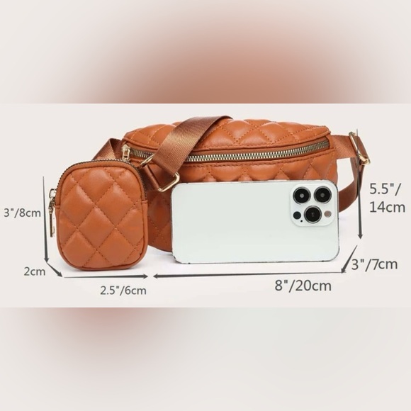 Quilted Tan Crossbody Bag - Picture 4 of 4